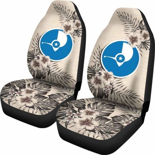 Yap Car Seat Covers The Beige Hibiscus (Set Of Two) 7 232125 - YourCarButBetter