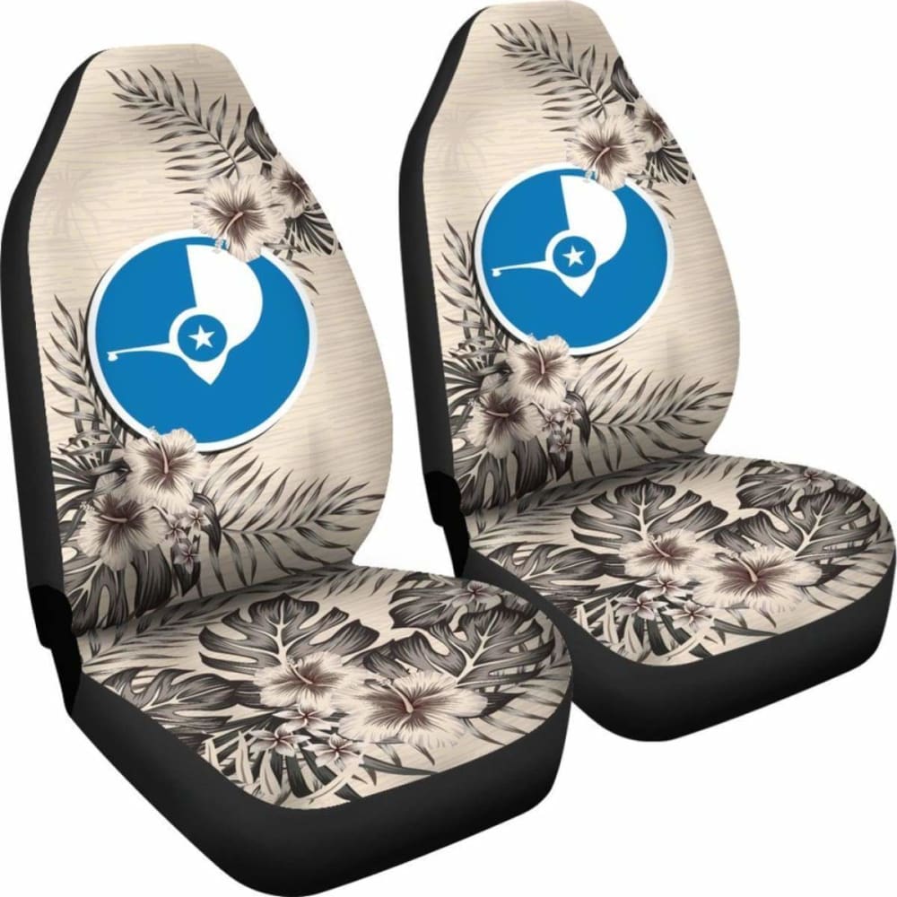 Yap Car Seat Covers The Beige Hibiscus (Set Of Two) 7 232125 - YourCarButBetter