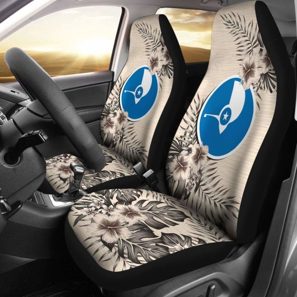 Yap Car Seat Covers The Beige Hibiscus (Set Of Two) 7 232125 - YourCarButBetter