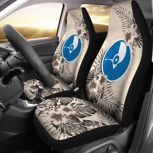 Yap Car Seat Covers The Beige Hibiscus (Set Of Two) 7 232125 - YourCarButBetter