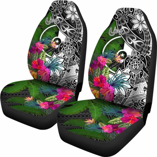 Yap Car Seat Covers - Turtle Plumeria Banana Leaf - Amazing 091114 - YourCarButBetter
