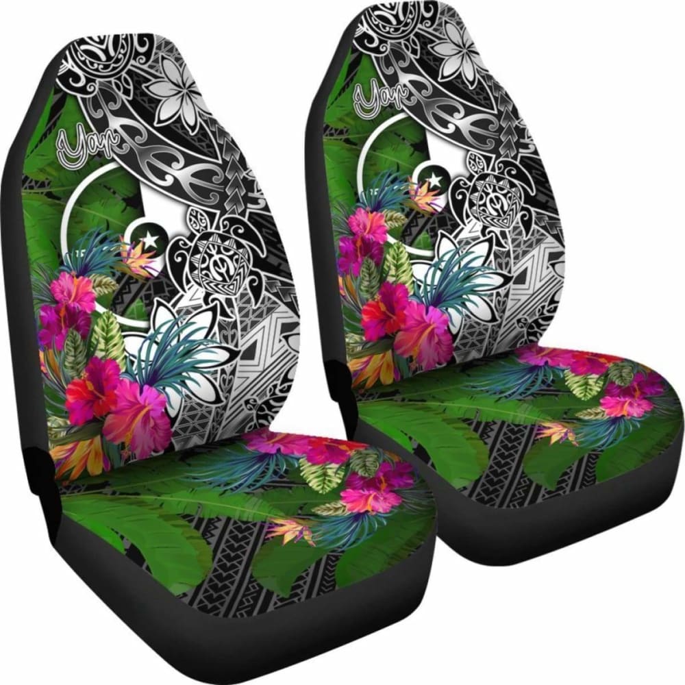 Yap Car Seat Covers - Turtle Plumeria Banana Leaf - Amazing 091114 - YourCarButBetter