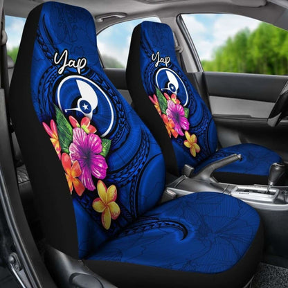 Yap Micronesia Car Seat Covers - Floral With Seal Blue - 12 153908 - YourCarButBetter
