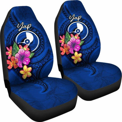 Yap Micronesia Car Seat Covers - Floral With Seal Blue - 12 153908 - YourCarButBetter