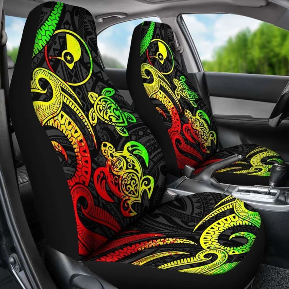 Yap Micronesian Car Seat Covers - Reggae Tentacle Turtle - 091114 - YourCarButBetter