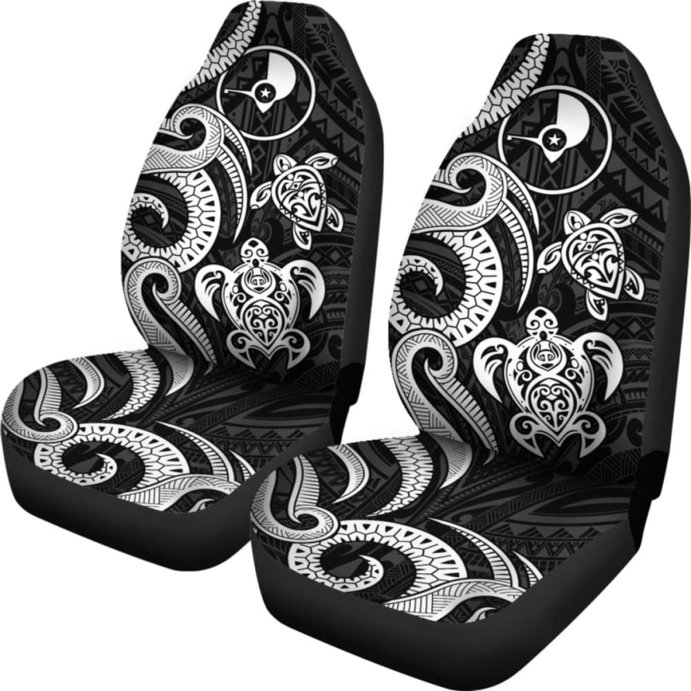 Yap Micronesian Car Seat Covers - White Tentacle Turtle - 091114 - YourCarButBetter