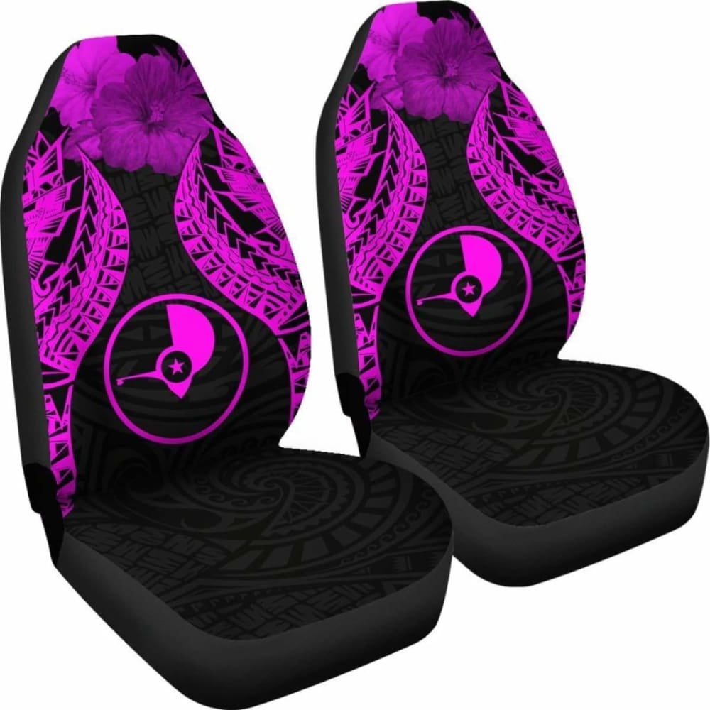 Yap Polynesian Car Seat Covers Pride Seal And Hibiscus Pink - 232125 - YourCarButBetter