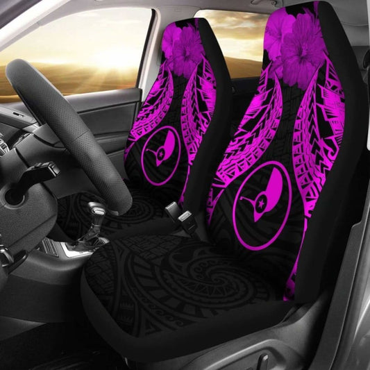 Yap Polynesian Car Seat Covers Pride Seal And Hibiscus Pink - 232125 - YourCarButBetter