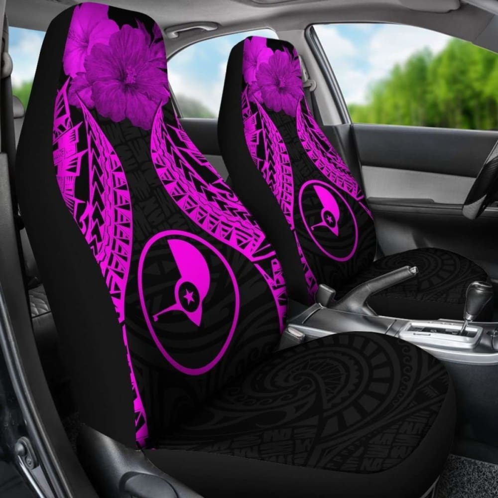 Yap Polynesian Car Seat Covers Pride Seal And Hibiscus Pink - 232125 - YourCarButBetter