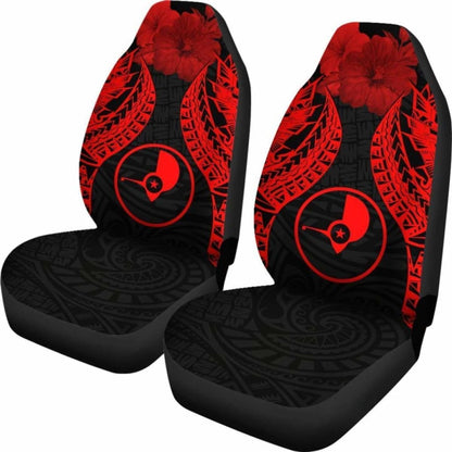 Yap Polynesian Car Seat Covers Pride Seal And Hibiscus Red - 232125 - YourCarButBetter