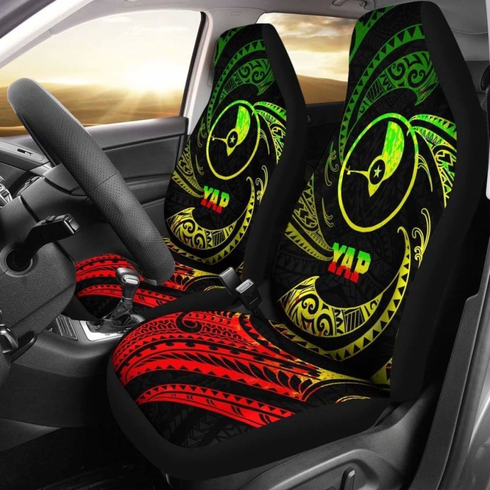 Yap Polynesian Car Seat Covers - Reggae Tribal Wave - 105905 - YourCarButBetter