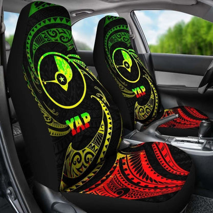 Yap Polynesian Car Seat Covers - Reggae Tribal Wave - 105905 - YourCarButBetter