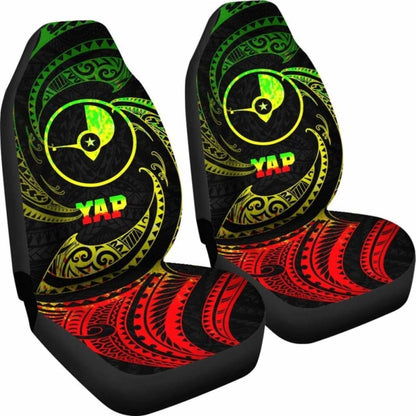 Yap Polynesian Car Seat Covers - Reggae Tribal Wave - 105905 - YourCarButBetter