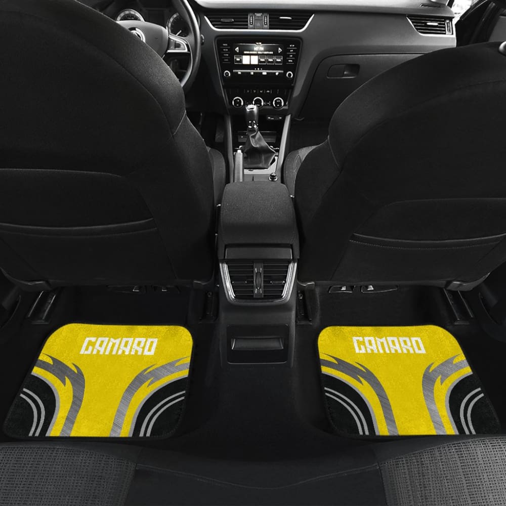 Yellow Black Camaro White Letter Car Accessories Car Floor Mats 210603 - YourCarButBetter