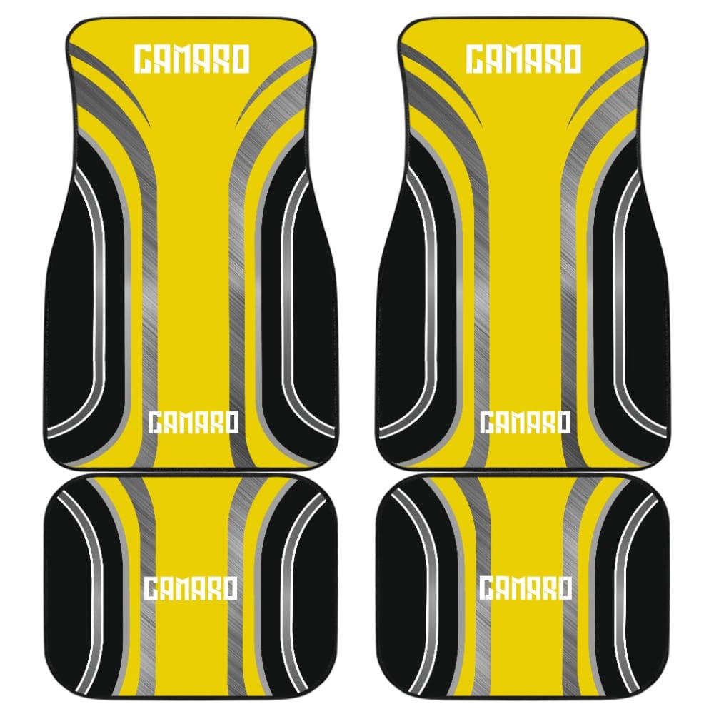 Yellow Black Camaro White Letter Car Floor Mats 210603 - YourCarButBetter