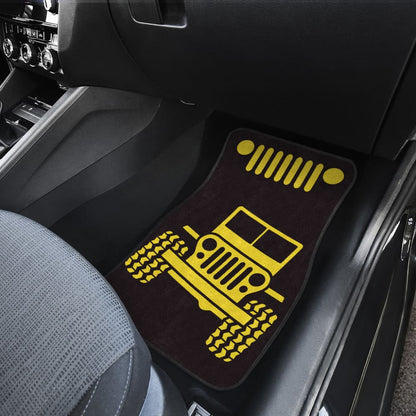Yellow Black Jeep Offroad Car Floor Mats Custom 1 211901 - YourCarButBetter