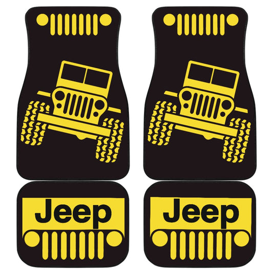 Yellow Black Jeep Offroad Car Floor Mats Custom 1 211901 - YourCarButBetter