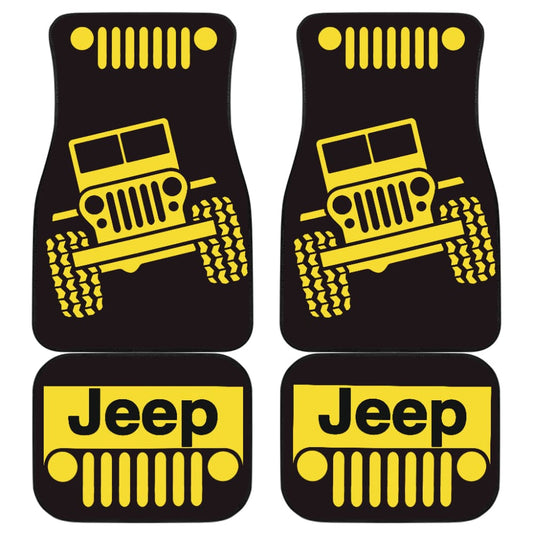 Yellow Black Jeep Offroad Car Floor Mats Custom 2 211901 - YourCarButBetter