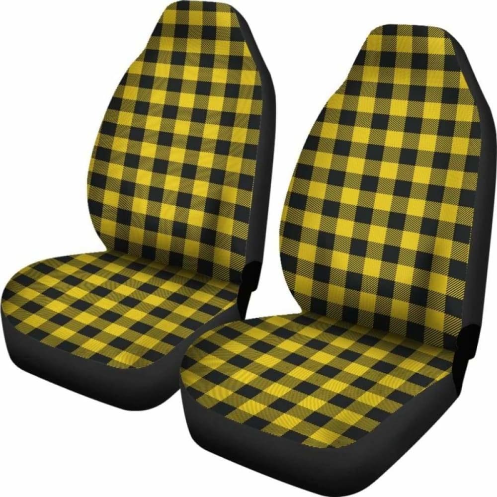 Yellow Buffalo Plaid Car Seat Covers 105905 - YourCarButBetter