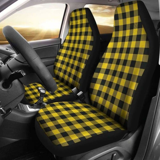 Yellow Buffalo Plaid Car Seat Covers 105905 - YourCarButBetter