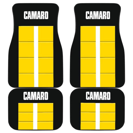 Yellow Camaro White Letters Amazing Decoration Car Floor Mats 210807 - YourCarButBetter