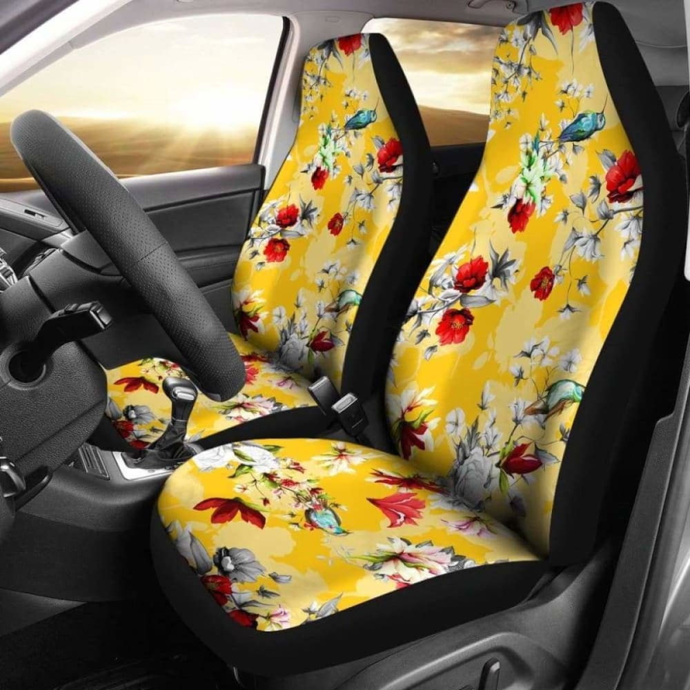 Yellow Flowers Car Seat Covers 153908 - YourCarButBetter