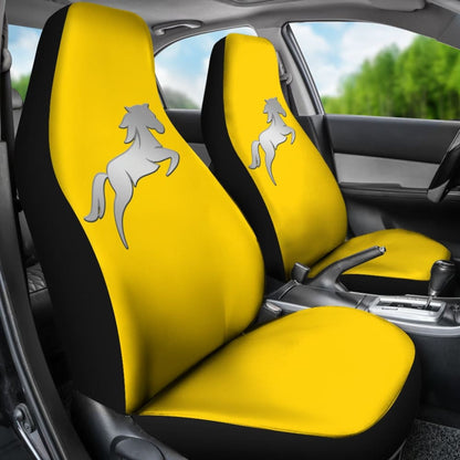Yellow Mustang Horse Silhouette Car Seat Covers Custom 1 210701 - YourCarButBetter