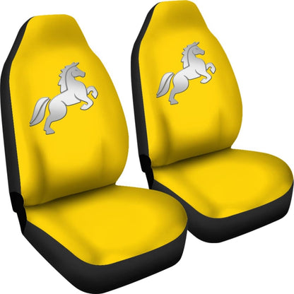 Yellow Mustang Horse Silhouette Car Seat Covers Custom 2 210701 - YourCarButBetter