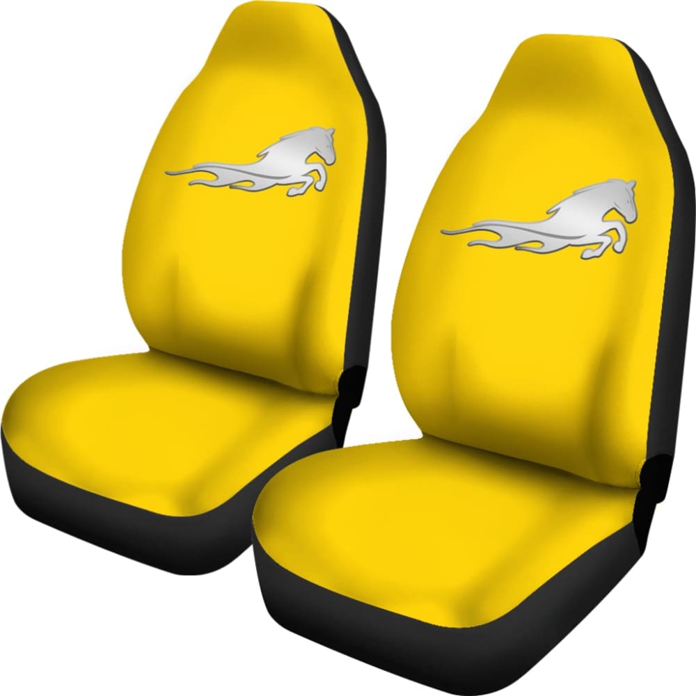 Yellow Mustang Horse Silhouette Car Seat Covers Custom 3 210701 - YourCarButBetter