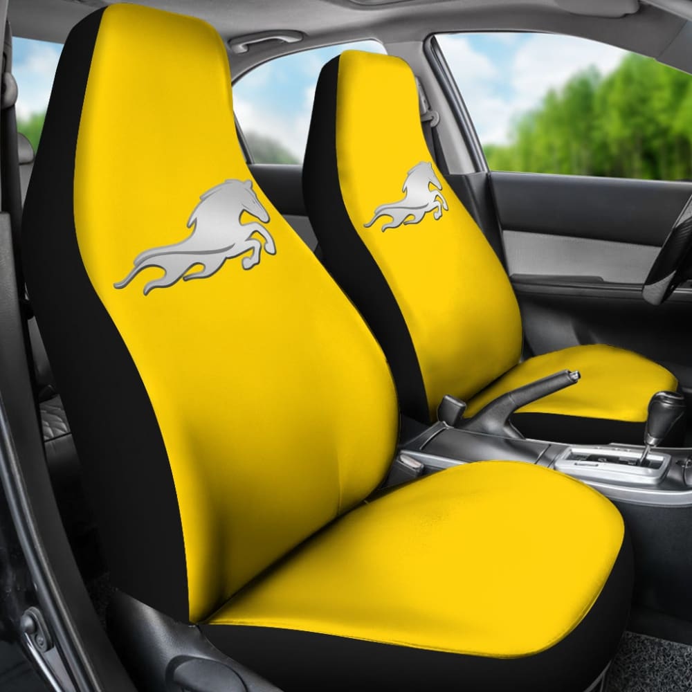 Yellow Mustang Horse Silhouette Car Seat Covers Custom 3 210701 - YourCarButBetter