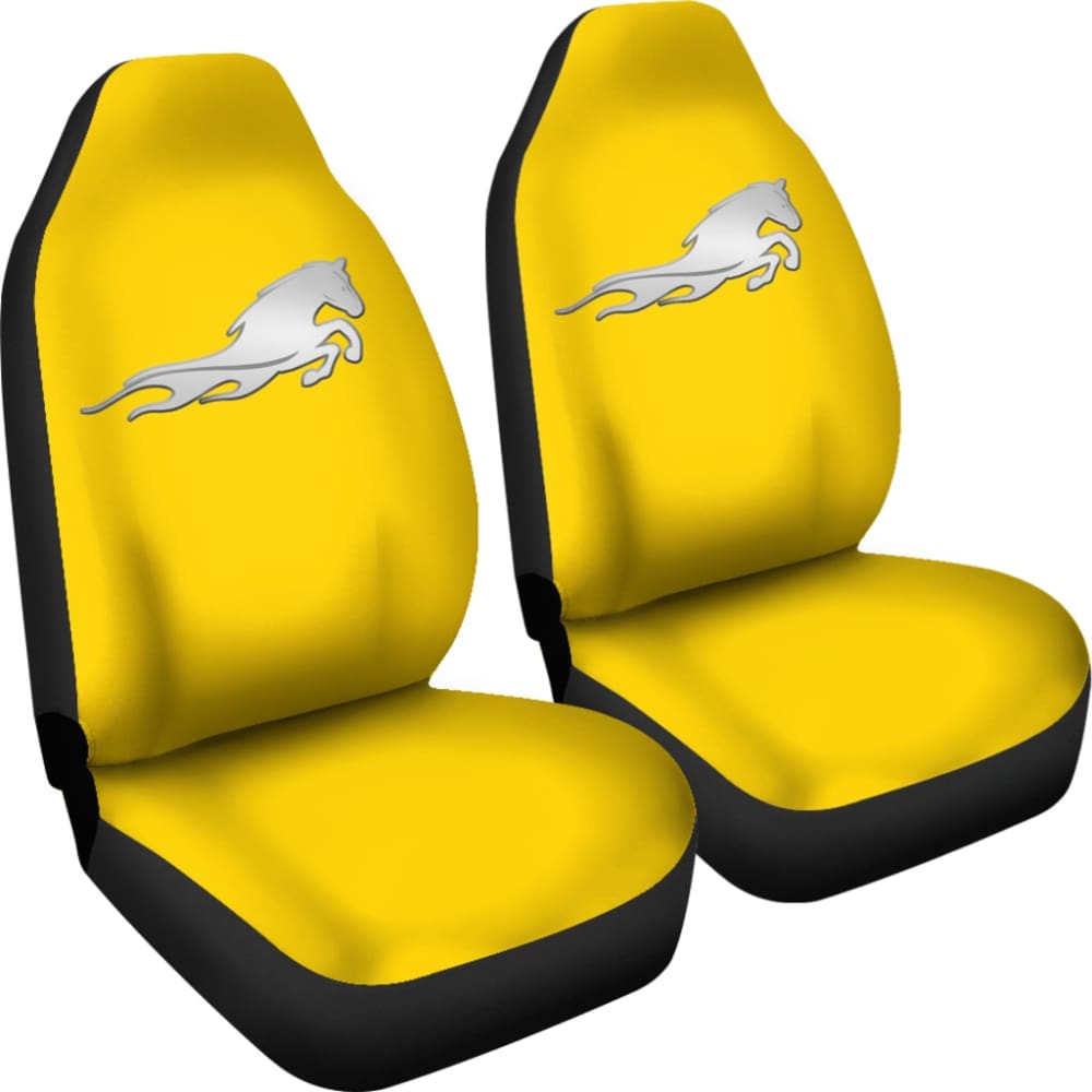 Yellow Mustang Horse Silhouette Car Seat Covers Custom 3 210701 - YourCarButBetter