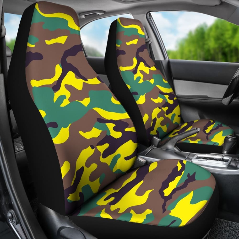 Yellow Neon Army Car Seat Cover 101819 - YourCarButBetter