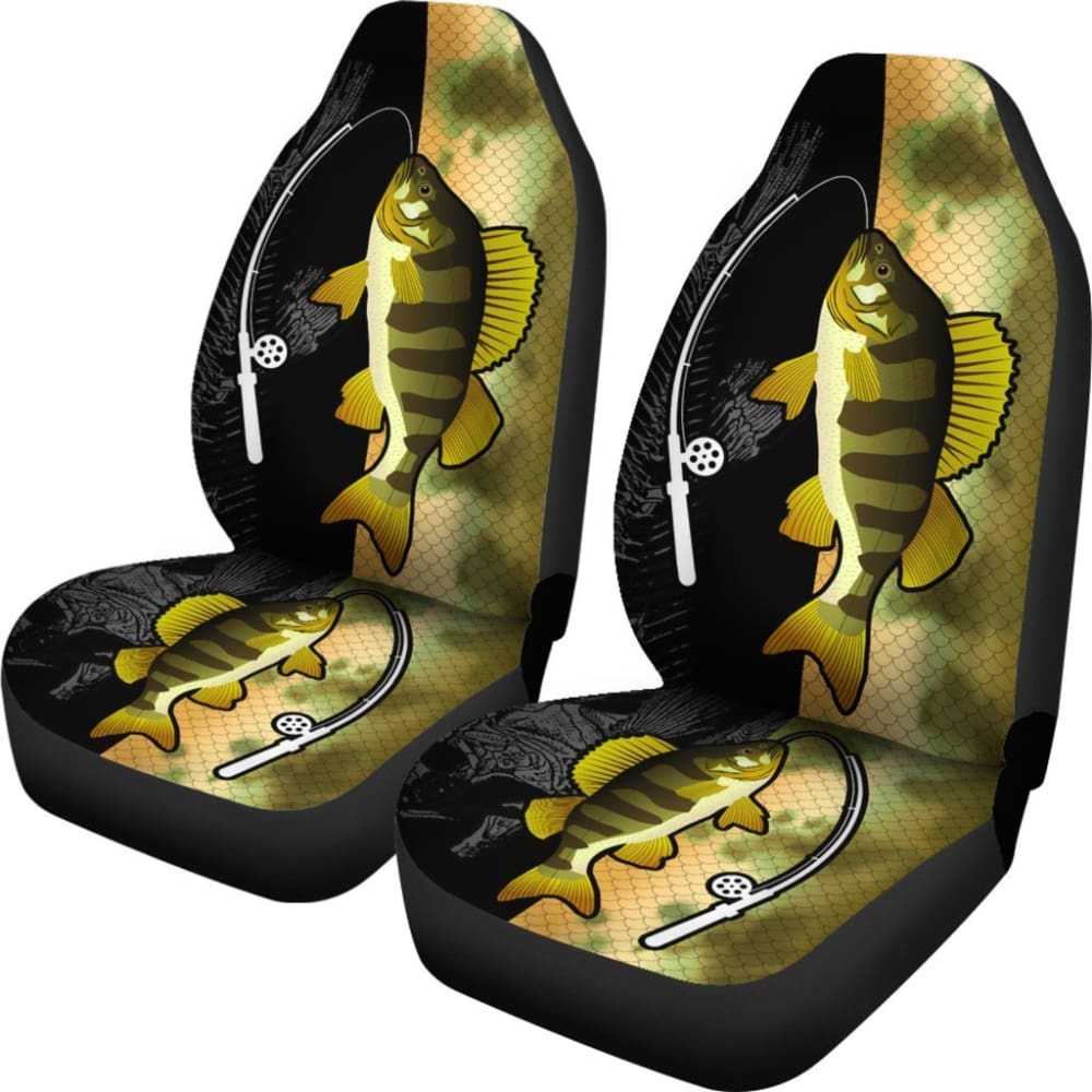Yellow Perch Fishing Car Seat Covers 182417 - YourCarButBetter