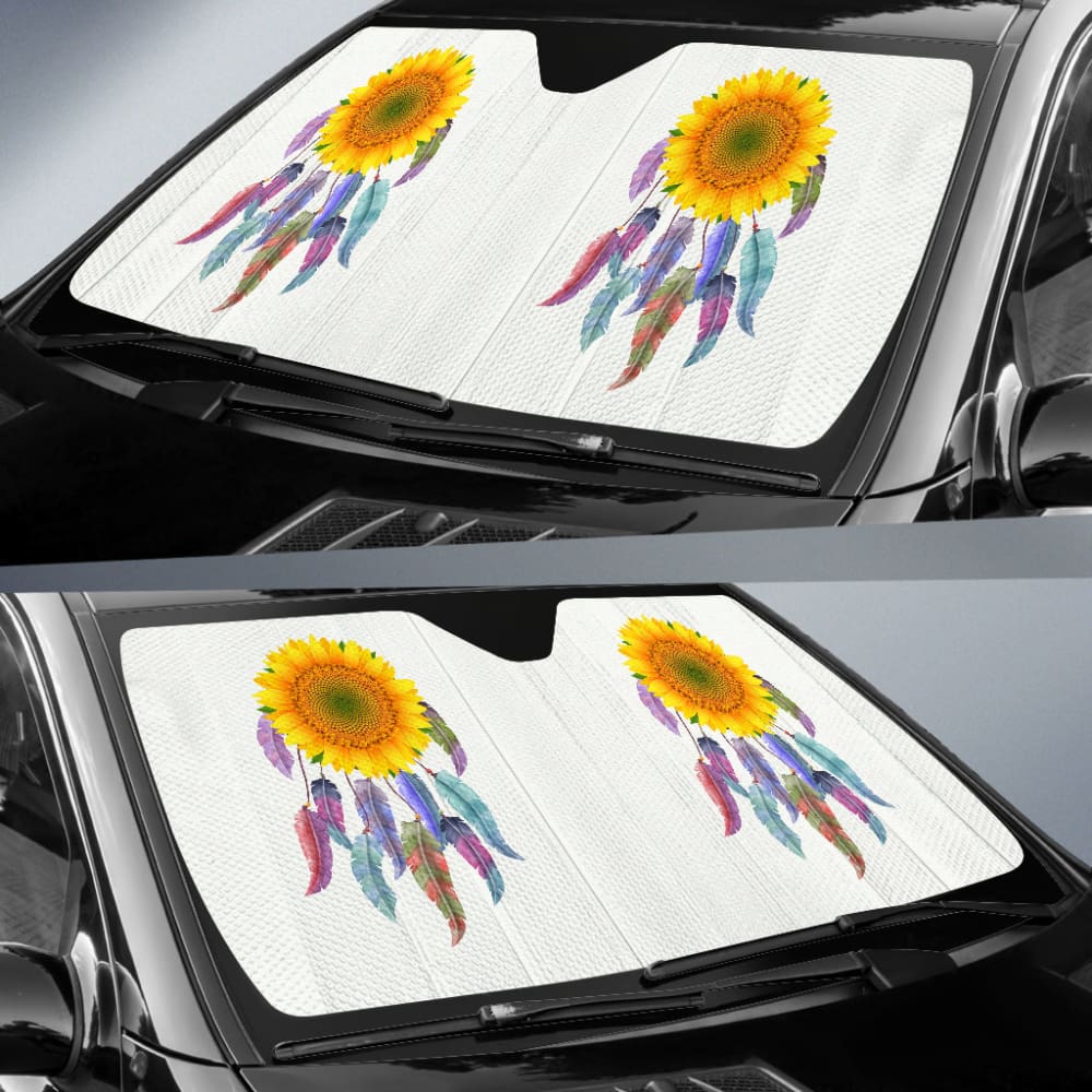 Yellow Sunflower Dreamcatcher Car Decoration Car Auto Sun Shades 212503 - YourCarButBetter