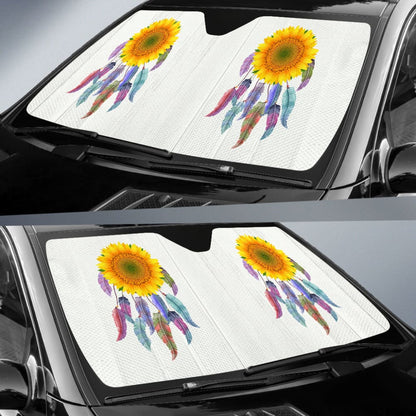 Yellow Sunflower Dreamcatcher Car Decoration Car Auto Sun Shades 212503 - YourCarButBetter