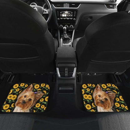 Yorkshire Dog You’re My Sunshine Sunflower Car Floor Mats 210101 - YourCarButBetter