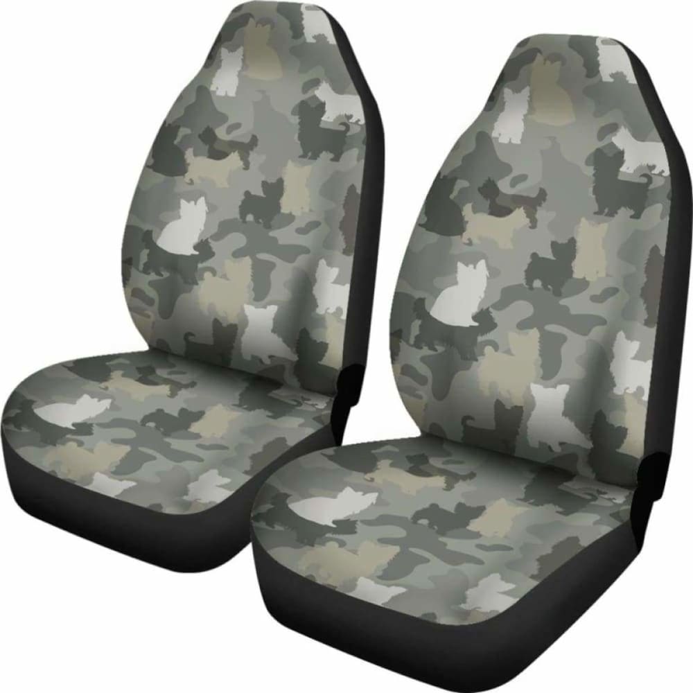 Yorkshire Terrier Camo Car Seat Covers 112608
