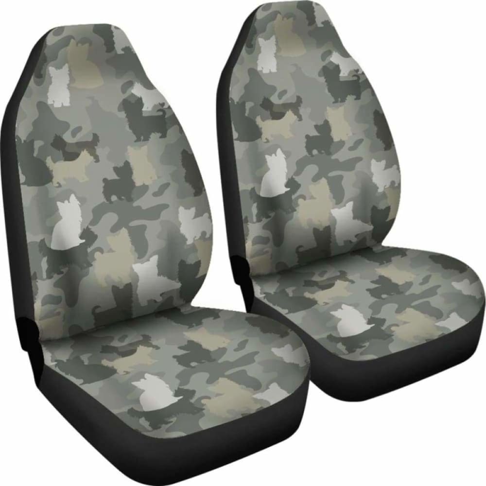 Yorkshire Terrier Camo Car Seat Covers 112608