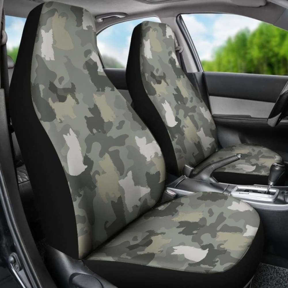 Yorkshire Terrier Camo Car Seat Covers 112608