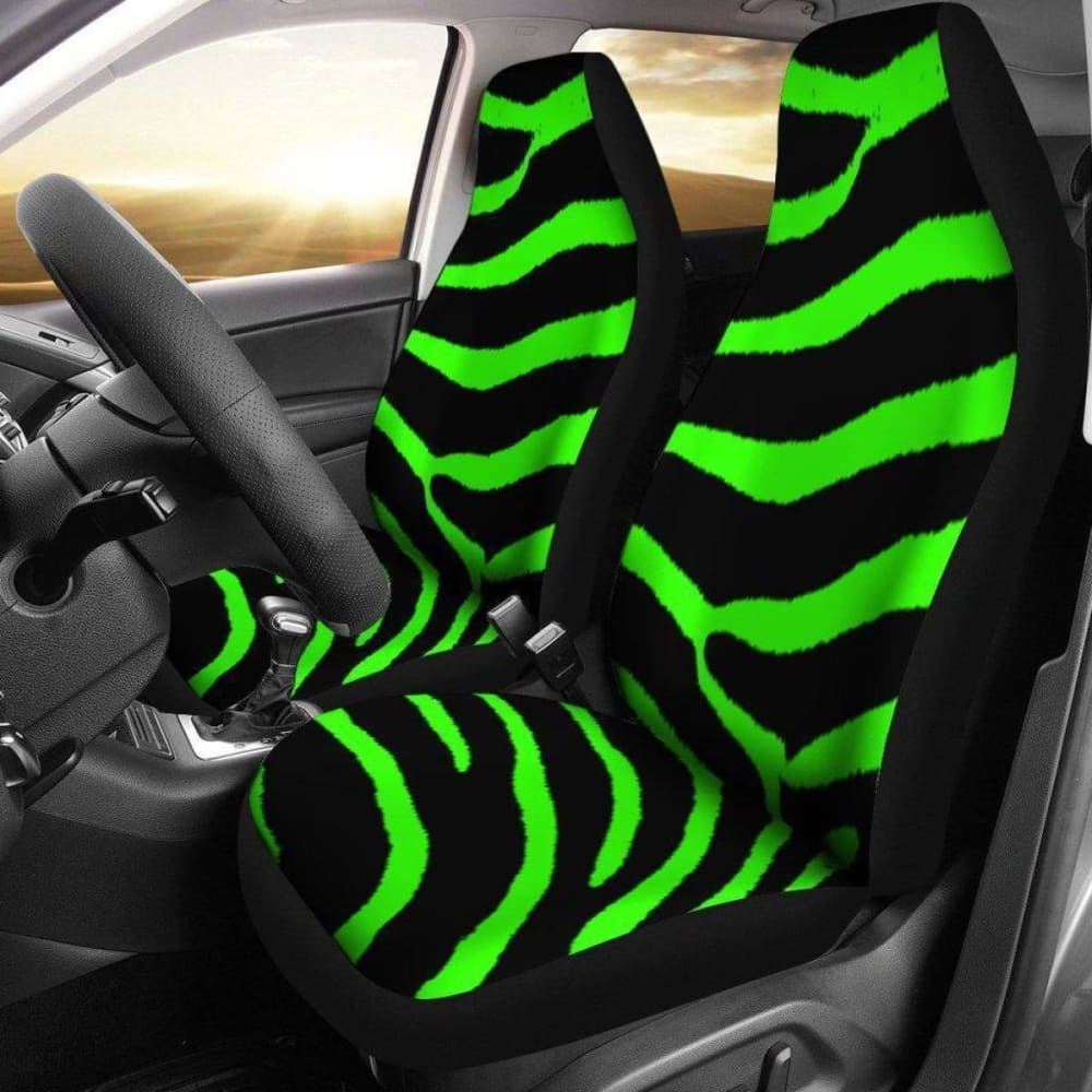 Zebra Lime Green Design Seat Covers 194013 - YourCarButBetter