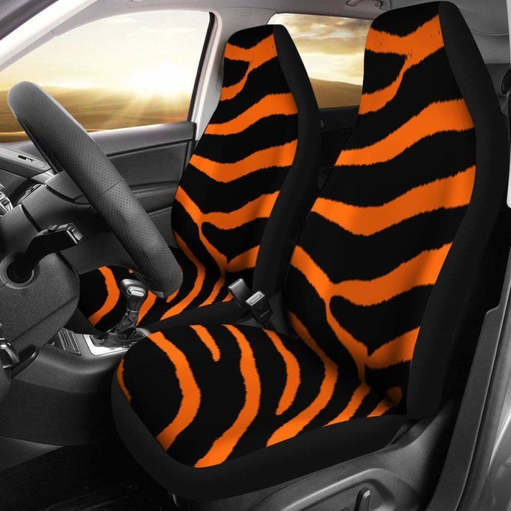 Zebra Orange Design Seat Covers 194013 - YourCarButBetter