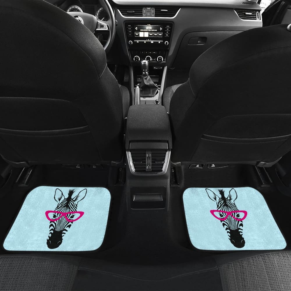 Zebra Wear Pink Glasses Car Floor Mats 212101 - YourCarButBetter