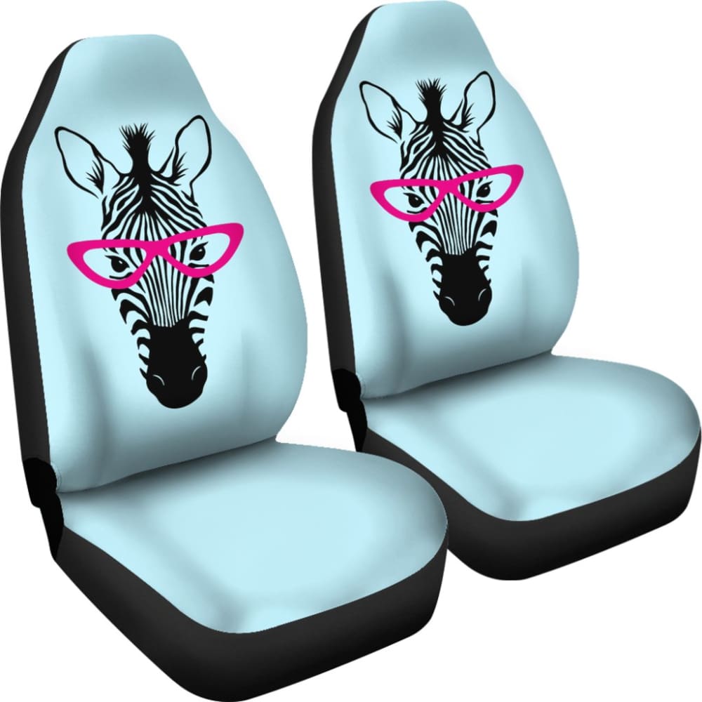 Zebra Wear Pink Glasses Car Seat Covers 212101 - YourCarButBetter