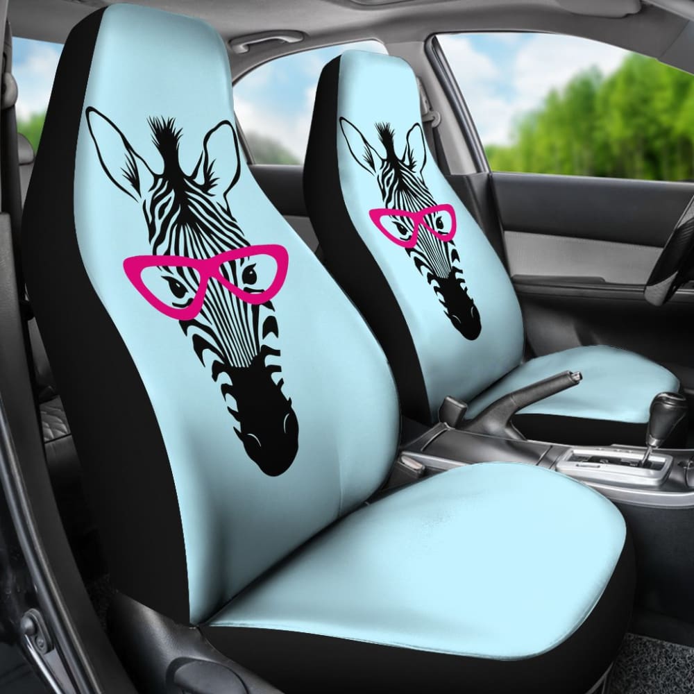 Zebra Wear Pink Glasses Car Seat Covers 212101 - YourCarButBetter