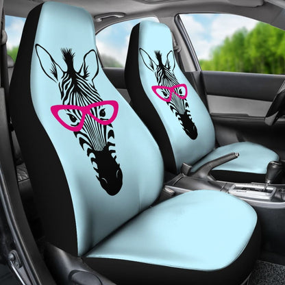 Zebra Wear Pink Glasses Car Seat Covers 212101 - YourCarButBetter