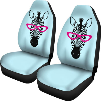 Zebra Wear Pink Glasses Car Seat Covers 212101 - YourCarButBetter