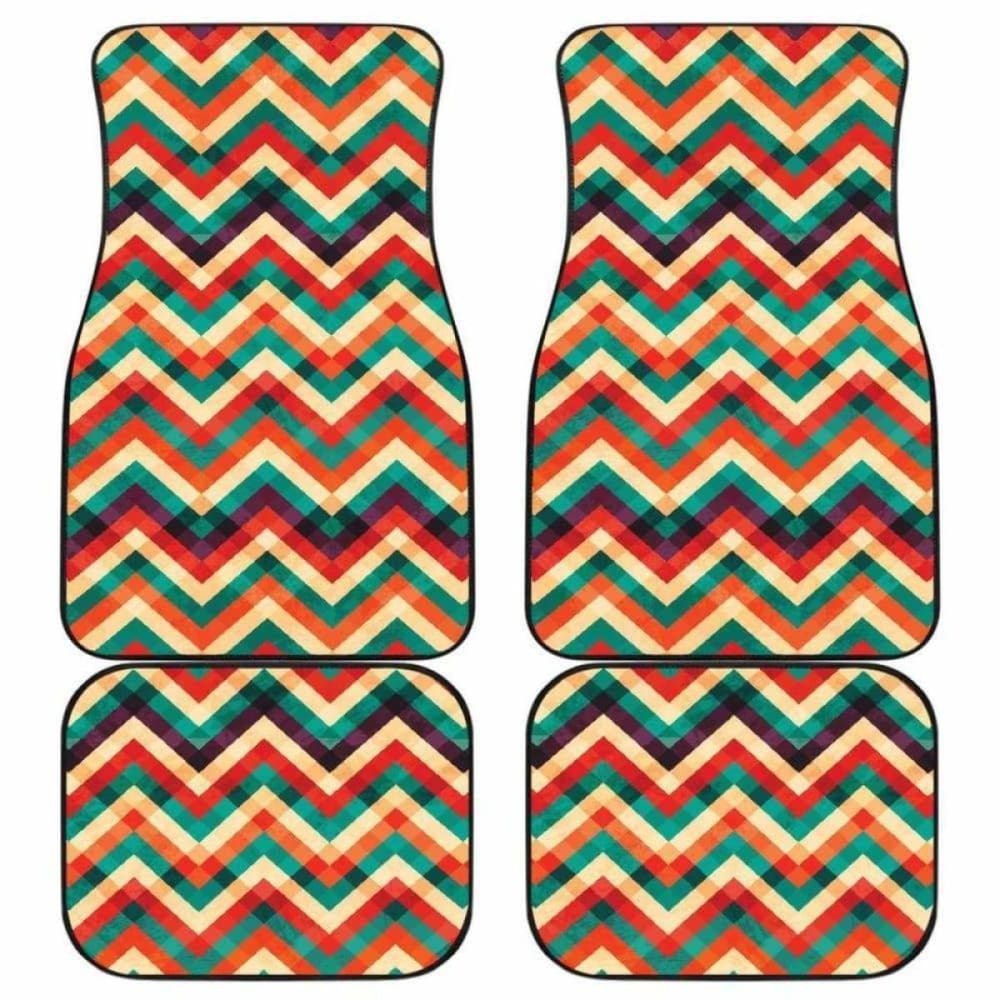 Zigzag Chevron Colorful Pattern Front And Back Car Mats 110728 - YourCarButBetter