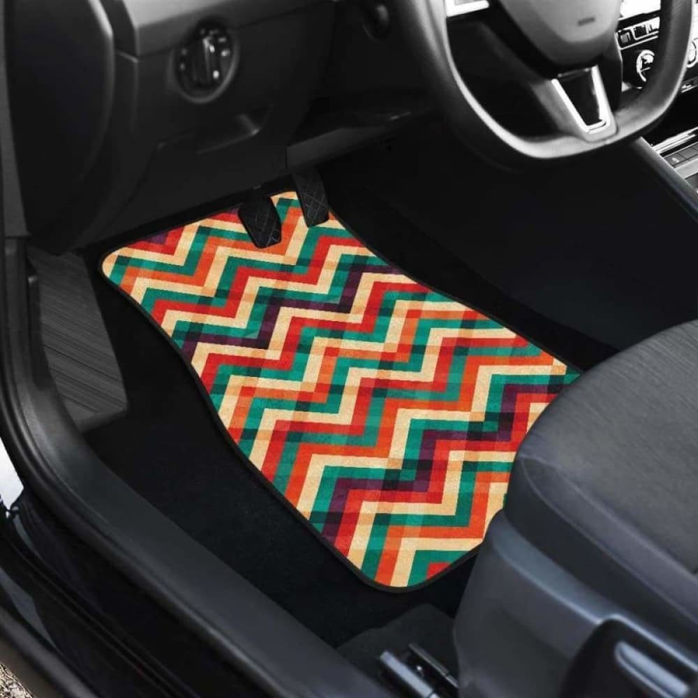 Zigzag Chevron Colorful Pattern Front And Back Car Mats 110728 - YourCarButBetter
