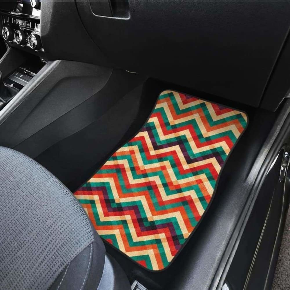 Zigzag Chevron Colorful Pattern Front And Back Car Mats 110728 - YourCarButBetter