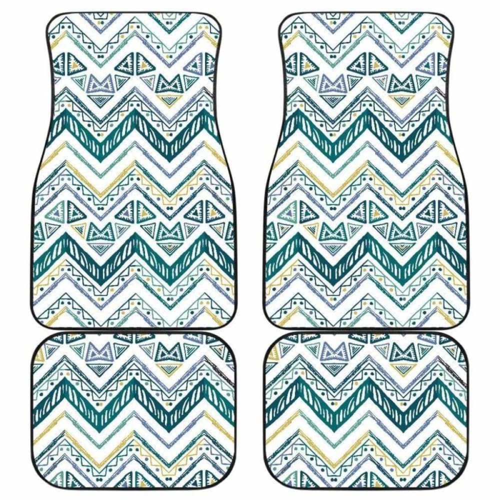 Zigzag Chevron Paint Design Pattern Front And Back Car Mats 110728 - YourCarButBetter